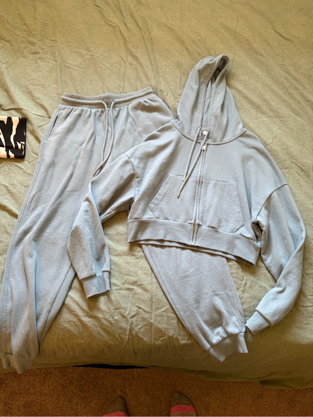 Garage Women's Light Blue Cropped Hoodie & Jogger Set